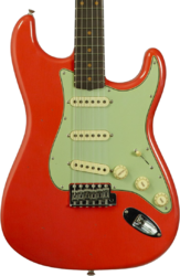 Guitarra eléctrica con forma de str. Fender Custom Shop Poblano 1962 Stratocaster #CZ584215 - Journeyman Relic Fiesta Red 