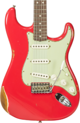 Guitarra eléctrica con forma de str. Fender Custom Shop 1963Stratocaster #R117571 - Relic fiesta red