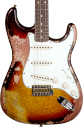 Guitarra eléctrica con forma de str. Fender Custom Shop 1963 Stratocaster #R136169 - Super Heavy Relic Sparkle 3-Color Sunburst 