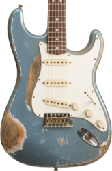 Guitarra eléctrica con forma de str. Fender Custom Shop 1963 Stratocaster #R139911 - Relic Lake Placid Blue