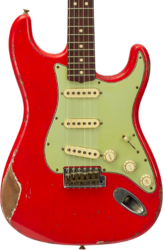 Guitarra eléctrica con forma de str. Fender Custom Shop 1963 Stratocaster Masterbuilt Austin MacNutt #R144111 - Relic Fiesta red