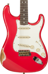 Guitarra eléctrica con forma de str. Fender Custom Shop Late  1964 Stratocaster #CZ575557 - Relic aged fiesta red