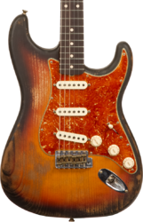 Guitarra eléctrica de cuerpo sólido Fender Custom Shop Stratocaster Sandblasted Masterbuilt Paul Waller - Heavy relic 3-color sunburst