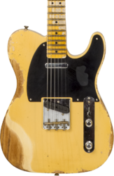 Guitarra eléctrica con forma de tel Fender Custom Shop 1952 Telecaster #R131281 - Heavy relic aged nocaster blonde