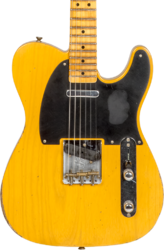 Guitarra eléctrica con forma de tel Fender Custom Shop 1952 Telecaster #R135090 - Relic aged butterscotch blonde