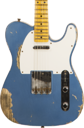 Guitarra eléctrica con forma de tel Fender Custom Shop 1958 Telecaster #CZ550155 - Heavy relic lake placid blue