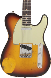 Guitarra eléctrica con forma de tel Fender Custom Shop 1960 Telecaster - Heavy relic chocolate 3-color sunburst