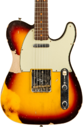 Guitarra eléctrica con forma de tel Fender Custom Shop 1960 Telecaster #CZ577019 - Heavy relic chocolate 3-color sunburst