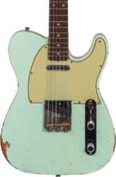 Guitarra eléctrica con forma de tel Fender Custom Shop 1963 Telecaster #CZ565334 - Relic faded surf green
