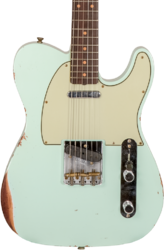 Guitarra eléctrica con forma de tel Fender Custom Shop 1963 Telecaster #CZ576010 - Relic aged surf green