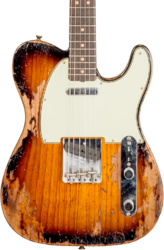Guitarra eléctrica con forma de tel Fender Custom Shop 1963 Telecaster #R136206 - Super heavy relic 2-color sunburst