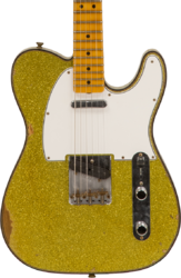 Guitarra eléctrica con forma de tel Fender Custom Shop 1963  Telecaster Custom Ltd #CZ545983 - Relic chartreuse sparkle