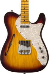 Guitarra eléctrica con forma de tel Fender Custom Shop '50s Thinline Telecaster #CZ574212 - Journeyman relic aged 2-color sunburst