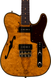 Guitarra eléctrica semi caja Fender Custom Shop Artisan Dual P90 Maple Burl Tele - NOS Aged Natural