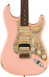 Guitarra eléctrica con forma de str. Fender Custom Shop Tyler Bryant Pinky Stratocaster Ltd - Relic aged shell pink