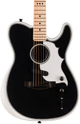 Guitarra folk Fender Jack White Triplesonic Acoustasonic Telecaster - Satin Arctic White With Black Top