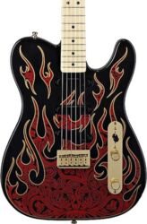 Guitarra eléctrica con forma de tel Fender Telecaster James Burton (USA, MN) - Red paisley flames