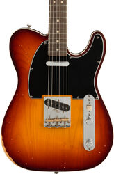Guitarra eléctrica con forma de tel Fender Jason Isbell Custom Telecaster (MEX, RW) - Road worn 3-color chocolate burst