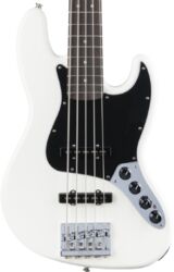 Bajo eléctrico de cuerpo sólido Fender Deluxe Active Jazz Bass V (MEX, PF) - Olympic white