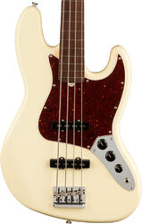 Bajo eléctrico de cuerpo sólido Fender American Professional II Jazz Bass Fretless (USA, RW) - Olympic white