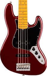 Bajo eléctrico de cuerpo sólido Fender American Professional Jazz Bass V (USA, MN, 5-String) - oxblood