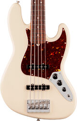 Bajo eléctrico de cuerpo sólido Fender American Professional Jazz Bass V (USA, RW, 5-String) - olympic white