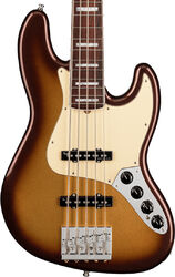 Bajo eléctrico de cuerpo sólido Fender American Ultra Jazz Bass V (USA, RW) - Mocha burst