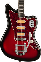 Guitarra electrica retro rock Fender Gold Foil Jazzmaster Ltd (MEX, EB) - Candy apple burst