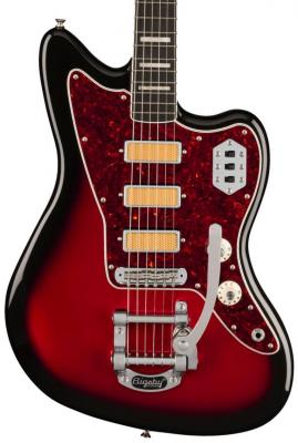 Guitarra eléctrica de cuerpo sólido Fender Gold Foil Jazzmaster Ltd (MEX, EB) - Candy apple burst
