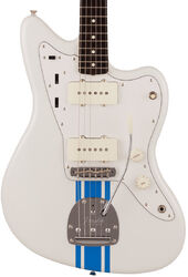 Guitarra electrica retro rock Fender Made in Japan Traditional 60s Jazzmaster - Olympic white w/ blue competition stripe