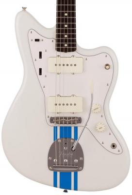Guitarra eléctrica de cuerpo sólido Fender Made in Japan Traditional 60s Jazzmaster - Olympic white w/ blue competition stripe