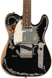 Guitarra eléctrica con forma de tel Fender Joe Strummer Telecaster (MEX, RW) - Road worn black over 3-color sunburst