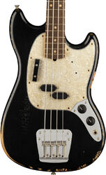Bajo eléctrico de cuerpo sólido Fender Justin Meldal-Johnsen JMJ Road Worn Mustang Bass (MEX, RW) - Black