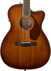Guitarra folk Fender PM-3CE Triple-0 All-Mahogany Paramount - Aged cognac burst