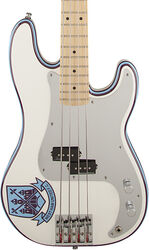 Bajo eléctrico de cuerpo sólido Fender Precision Bass Steve Harris (MF) - Olympic white whu fc crest