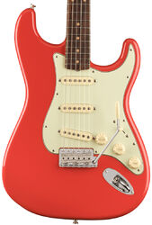 Guitarra eléctrica con forma de str. Fender American Vintage II 1961 Stratocaster (USA, RW) - Fiesta red