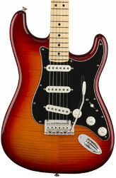Guitarra eléctrica con forma de str. Fender Player Stratocaster Plus Top (MEX, MN) - Aged cherry burst