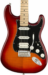 Guitarra eléctrica con forma de str. Fender Player Stratocaster HSS Plus Top (MEX, MN) - Aged cherry burst