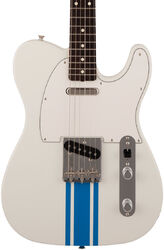 Guitarra eléctrica con forma de tel Fender Made in Japan Traditional 60s Telecaster - Olympic white w/ blue competition stripe