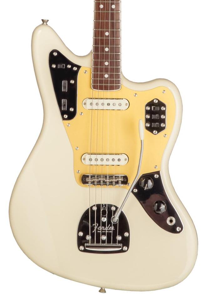 Guitarra electrica retro rock Fender Made in Japan Traditional II 60s Jaguar (RW) - Olympic white