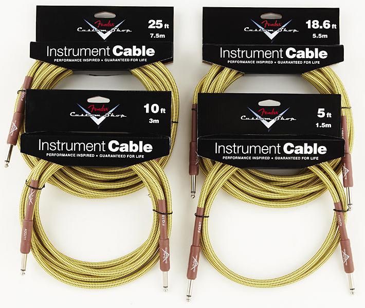 Fender Instrument Cable Custom Shop Performance Jacks Droit 8ft . 1.5m Tweed - Cable - Variation 1