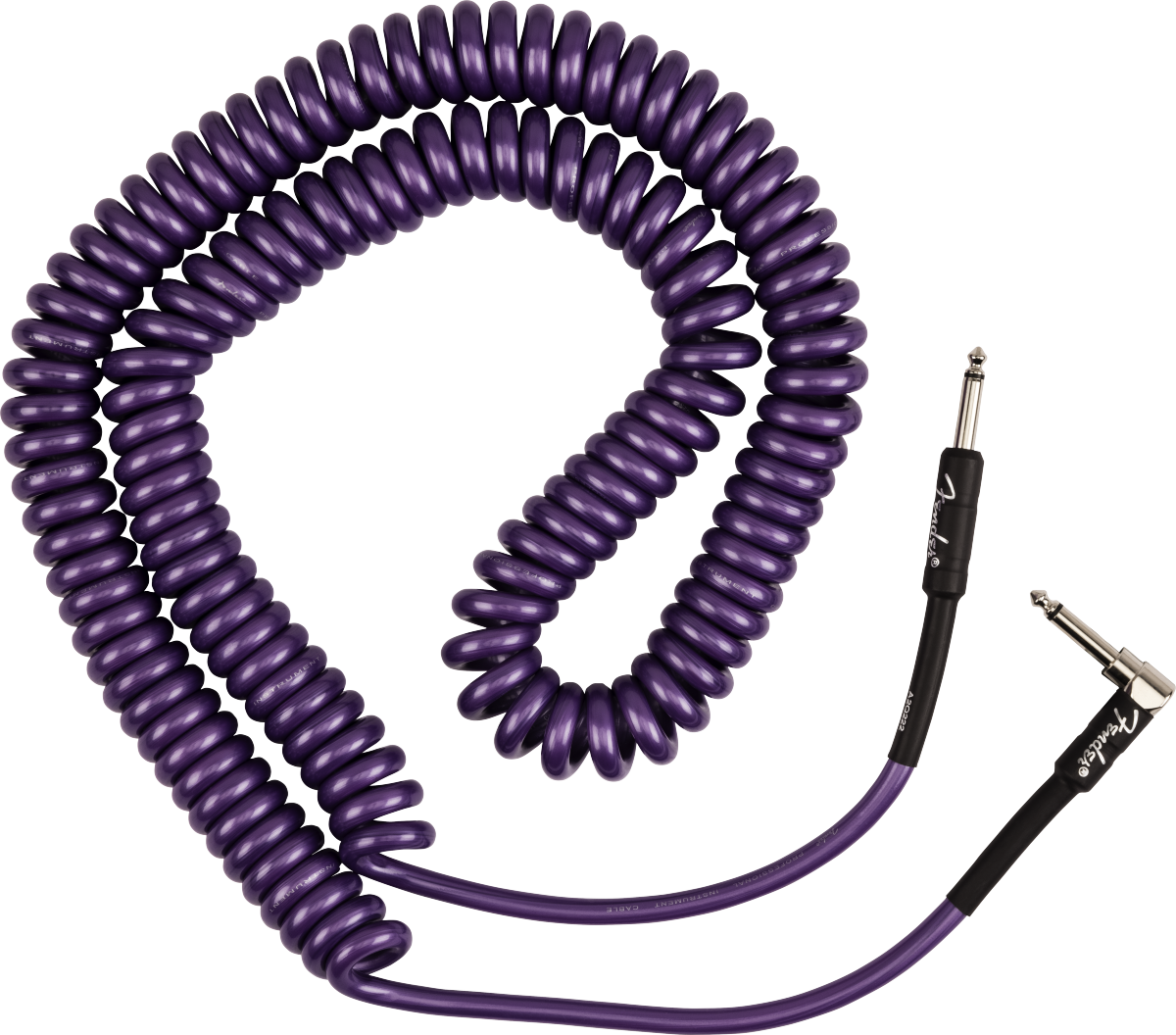 Fender J Mascis Coiled Instrument Cable Signature Droit Coude 90ft 9.14m Purple - Cable - Variation 2