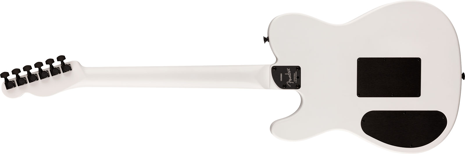 Fender Jack White Triplesonic Acoustasonic Tele Signature - Satin Arctic White With Black Top - Guitarra folk - Variation 1