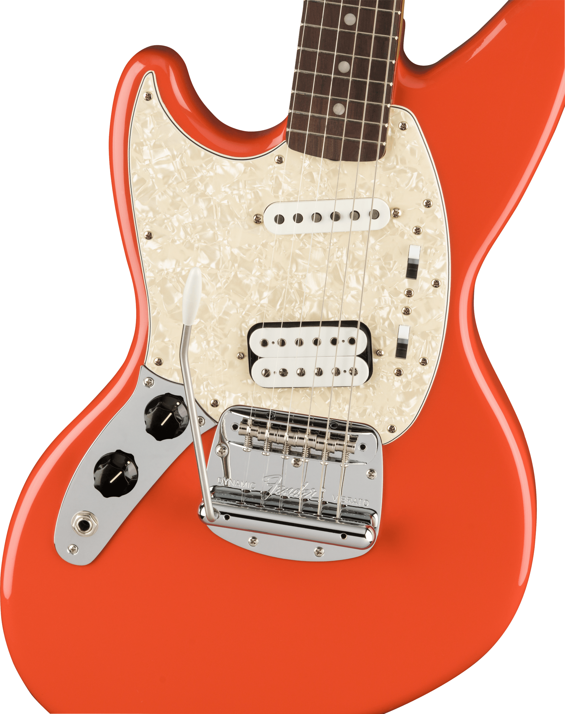 Fender Jag-stang Kurt Cobain Artist Gaucher Hs Trem Rw - Fiesta Red - Guitarra electrica para zurdos - Variation 2