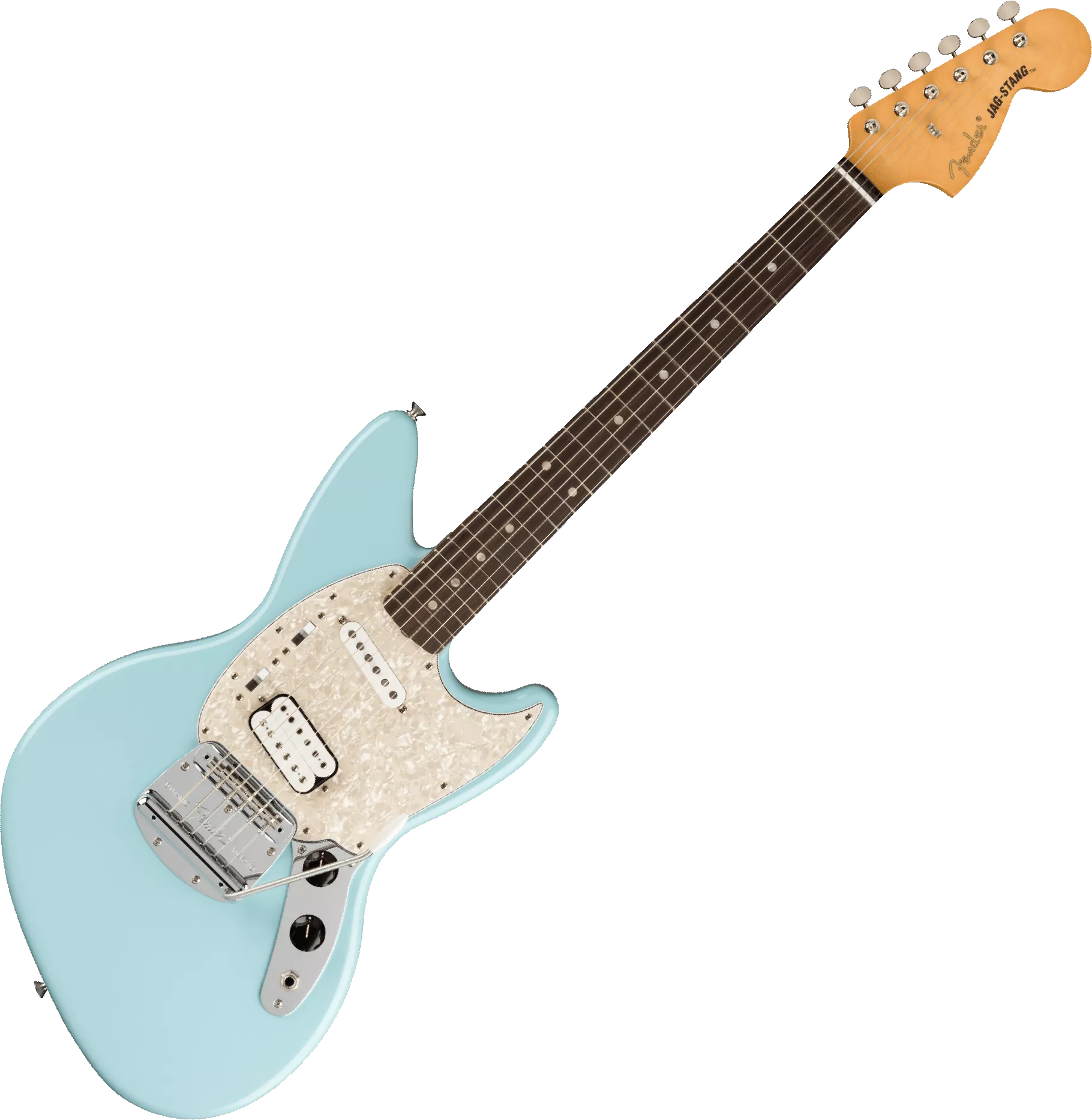 Importancia Sospechar Multitud Guitarra eléctrica de cuerpo sólido Fender Jag-Stang Kurt Cobain - sonic  blue azul