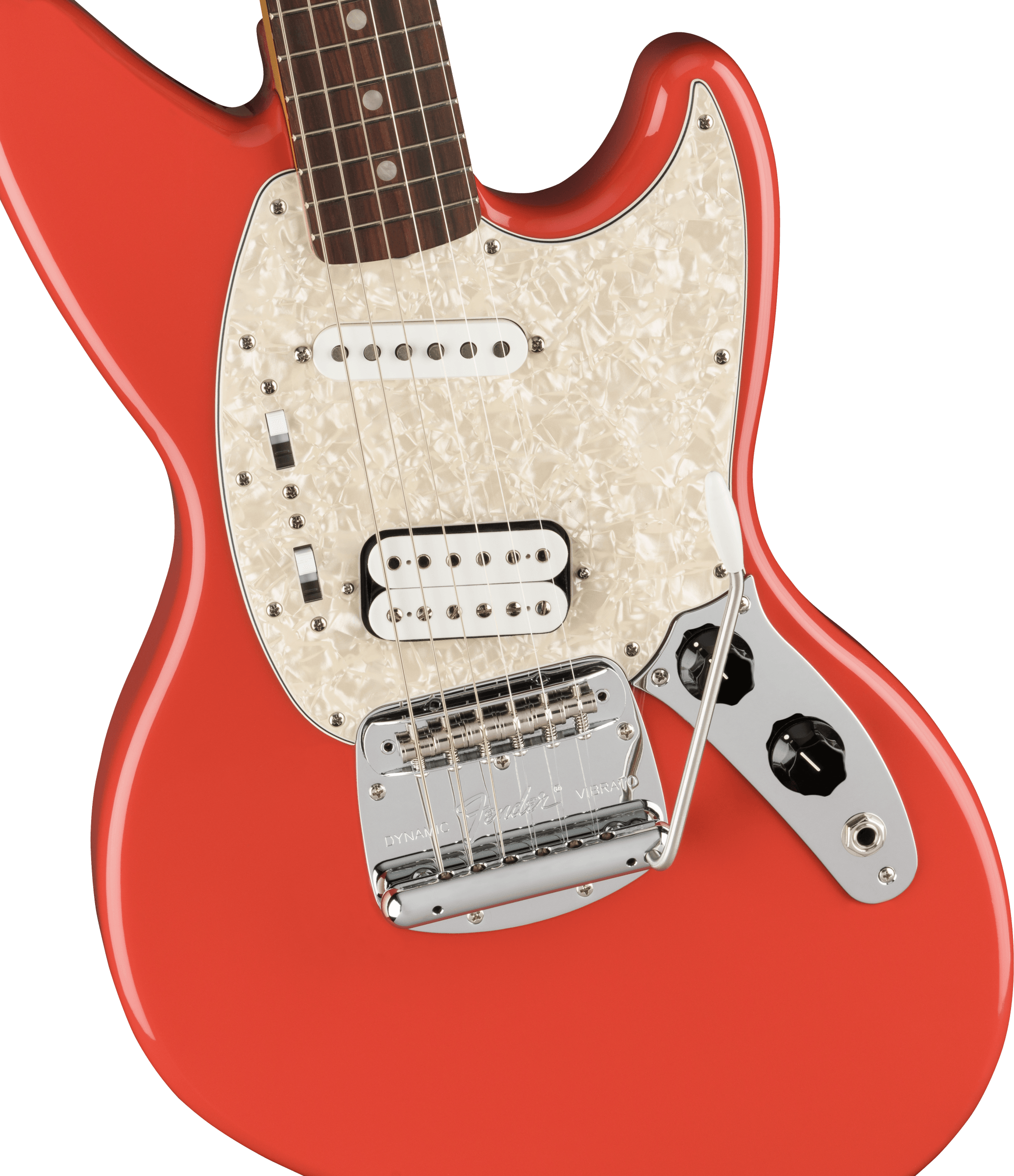 Fender Jag-stang Kurt Cobain Artist Hs Trem Rw - Fiesta Red - Guitarra electrica retro rock - Variation 2