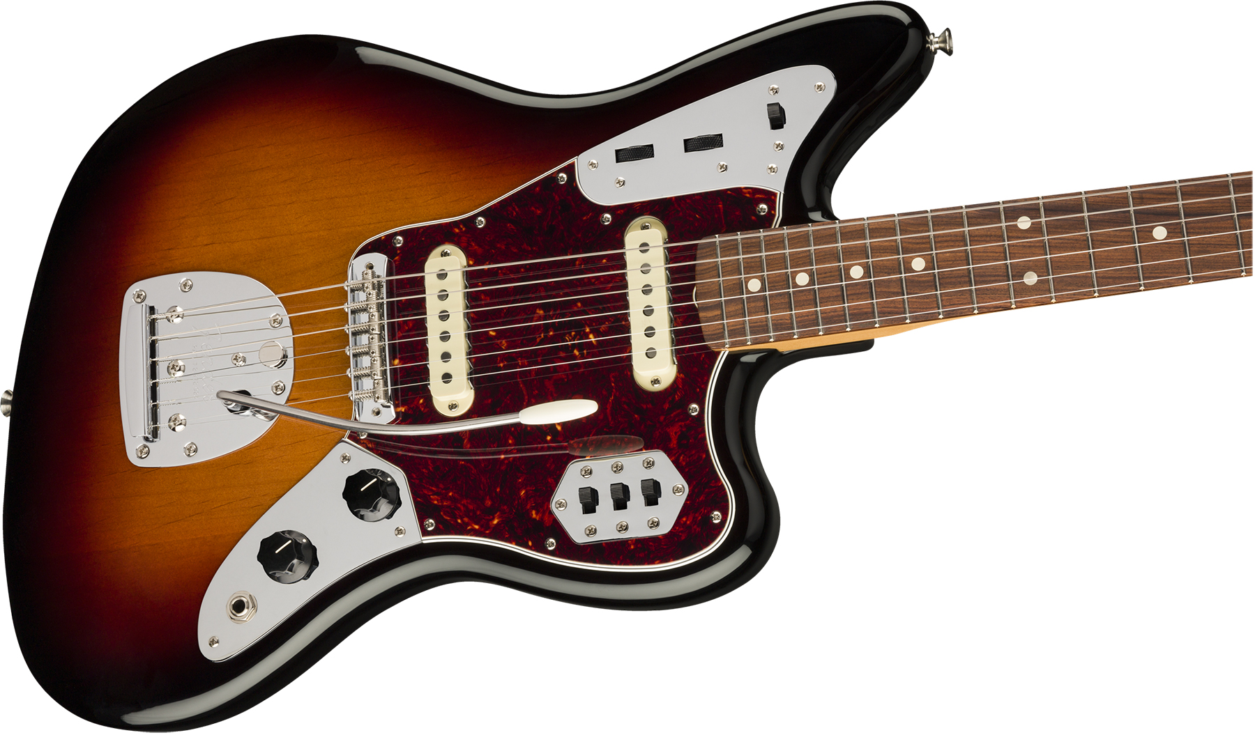 Fender Jaguar 60s Vintera Vintage Mex Pf - 3-color Sunburst - Guitarra electrica retro rock - Variation 2