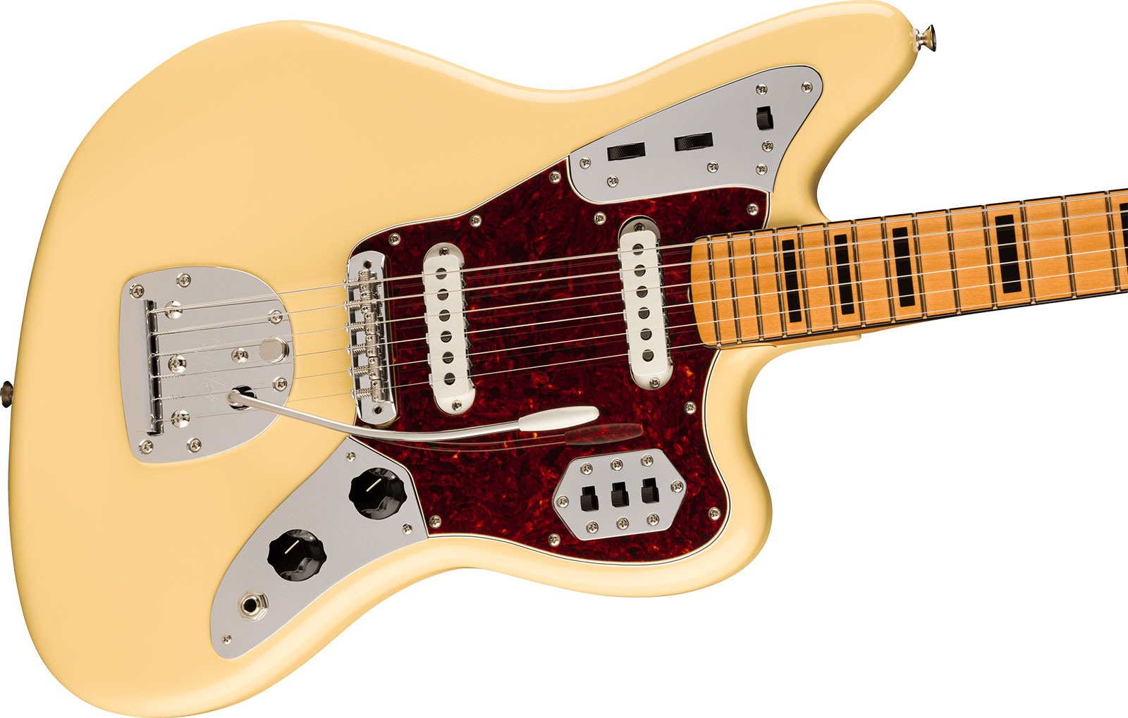 Fender Jaguar 70s Vintera 2 Mex 2s Trem Mn - Vintage White - Guitarra electrica retro rock - Variation 2