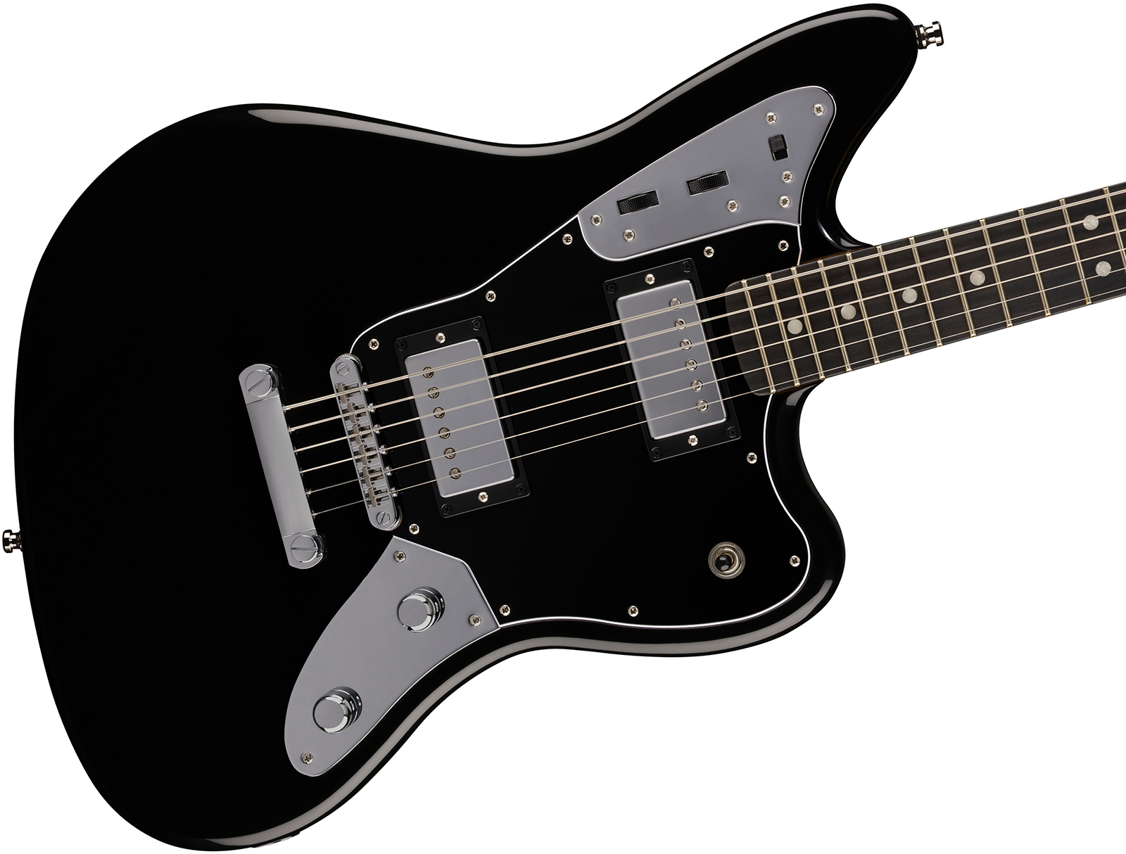 Fender Jaguar Baritone Player Fusion Ltd 2h Ht Eb - Black - Guitarra eléctrica barítono - Variation 2