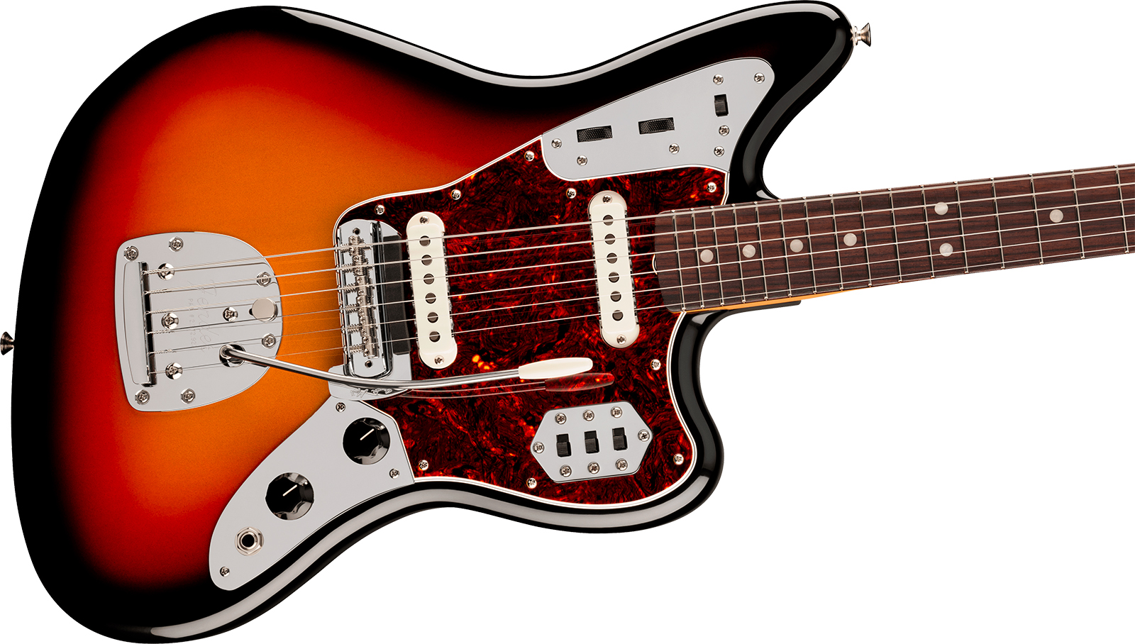 Fender Jaguar Mid 60s Vintera 3 Shsc Mex 2s Trem Rw - 3-color Sunburst - Guitarra electrica retro rock - Variation 2